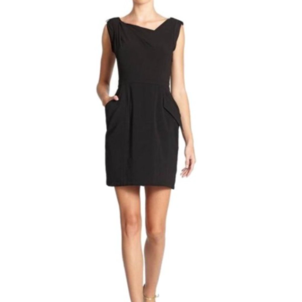 BCBG Max Azria Black Nadia Drape Neck Dress